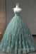 sweetheart green long quinceanera prom dresses green lace formal dress
