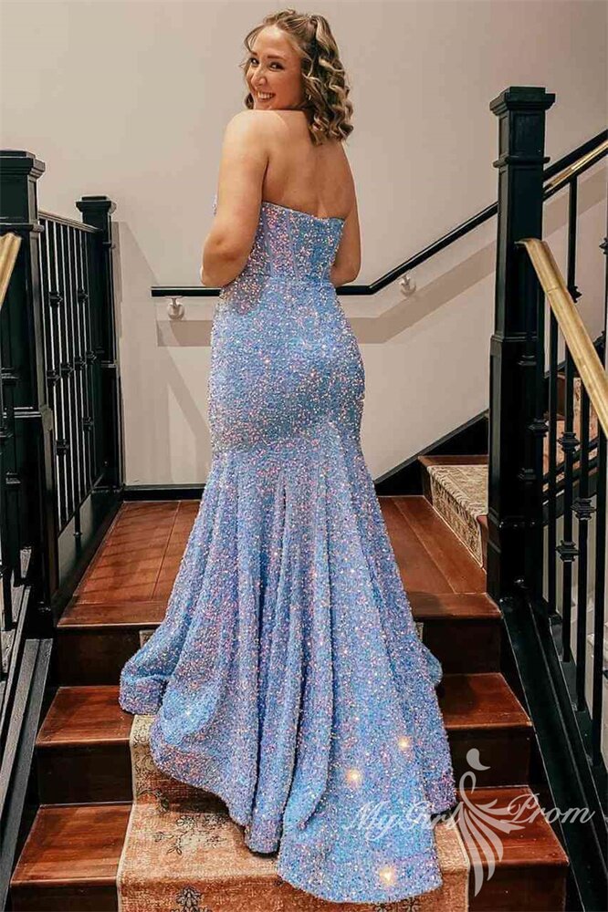 sweetheart mermaid light blue sequin long prom dress stunning pink prom dresses
