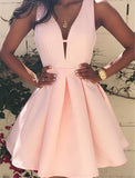 custom made v neck pink short prom dress pink v neck homecoming dress formal dresses