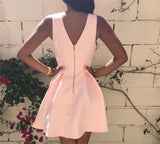 custom made v neck pink short prom dress pink v neck homecoming dress formal dresses