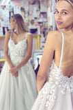 backless white lace long boho wedding dress a line tulle bridal gown