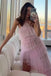 unique halter layered tulle prom dresses pink long bridesmaid dresses