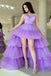 princess tulle v neck lavender high low prom dresses formal party dresses