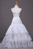 White Three Layers Lotus Leaf Bride Wedding Dress Petticoat With Train WP22