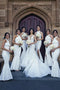 Mermaid Bridesmaid Dresses with Split, Halter Wedding Guest Dresses PB143