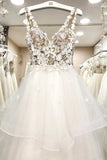 white tulle lace bodice layered wedding dress princess bridal gown pw238