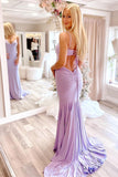 Mermaid Lavender Long Prom Dresses with Beading, Long Evening Gown GP401