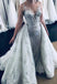 gorgeous mermaid appliqued wedding dress with train