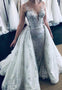 Gorgeous Mermaid Appliqued Wedding Dress with Train PW474