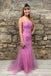 mermaid backless purple lace tulle long prom dress long evening dress