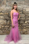 Mermaid Backless Purple Lace Tulle Long Prom Dress, Long Evening Dress GP345