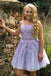 lavender a line homecoming dress lace applique freshman hoco dress