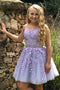 Lavender A-line Homecoming Dress Lace Applique Freshman Hoco Dress GM437