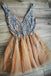gorgeous v neck a line homecoming dress party dress with beading