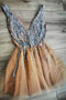 Gorgeous V Neck A-line Homecoming Dress Party Dress with Beading GM454
