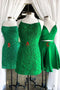 Short Green Tight Homecoming Dresses, Sequined Bodycon Party Dresses GM435