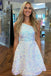 white sequin one shoulder a line short homecoming dresses sparkly mini prom dress
