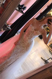 lace wedding dress with tulle detachable train sparkly mermaid wedding gown