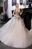 A-line tulle long prom dresses backless evening gown with appliques mg152