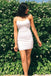 scoop white tight sheath backless homecoming dress with slit