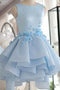 Sky Blue Short Prom Dresses Puffy Ball Gown Homecoming Dress GM185