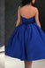 a line sweetheart homecoming dress royal blue short prom dresses