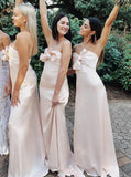 Pearl Pink Sweetheart Sheath Bridesmaid Dresses with Bowknot PB121