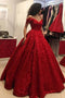Elegant Sleeveless Ball Gown Off Shoulder Red Quinceanera Dress MP337
