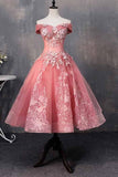 off shoulder appliques short prom dresses princess sweet 16 dress