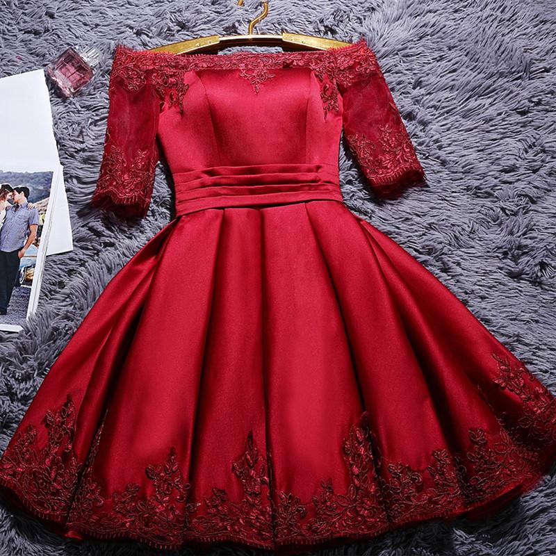 Off Shoulder Short Prom Dresses Homecoming Dress With Sleeve GM15