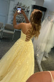 daffodil tulle long prom dresses floral appliques formal evening dress