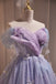 purple tulle off the shoulder homecoming dress short prom gown with butterfly