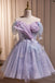 purple tulle off the shoulder homecoming dress short prom gown with butterfly