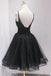 beading black tulle homecoming dress charming short prom dress
