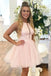 cute pink tulle short homecoming dress princess sleeveless sweet 16 dress