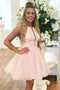 Cute Pink Tulle Short Homecoming Dress, Princess Sleeveless Sweet 16 Dress GM406