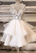 ivory appliques keyhole back homecoming dress with two layers dress